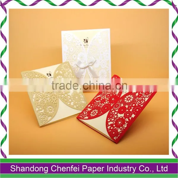 Timeless Romantic Wedding Card/Laser Cut Flower Lace Pocket Wedding Invitation Card Foldable Flats photo-4