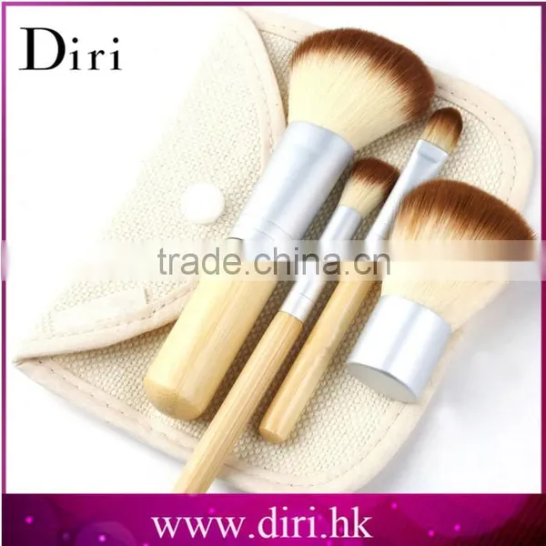 Bamboo Handle Brush Sets 5pcs Small Travel Brush Kit Bamboo Eco Friendly Makeup Brush photo-5