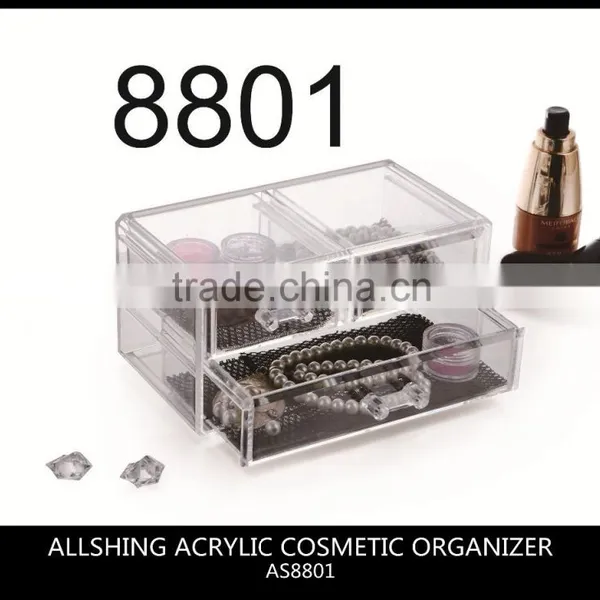 Wholesale Acrylic Jewelry & Cosmetic Storage Display Box 9 3/8" x 5 3/8" x 4 3/8"H