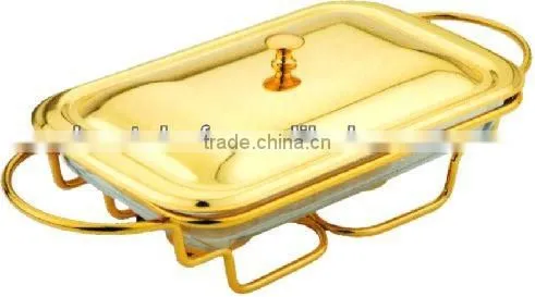 Rect Food Warmers With Golden Line Stand