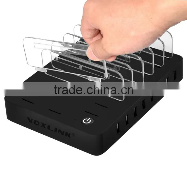 New Arrival Fashion VOXLINK Humanized Design 8-Port USB Charger With Transparent Bracket PSE Black photo-4