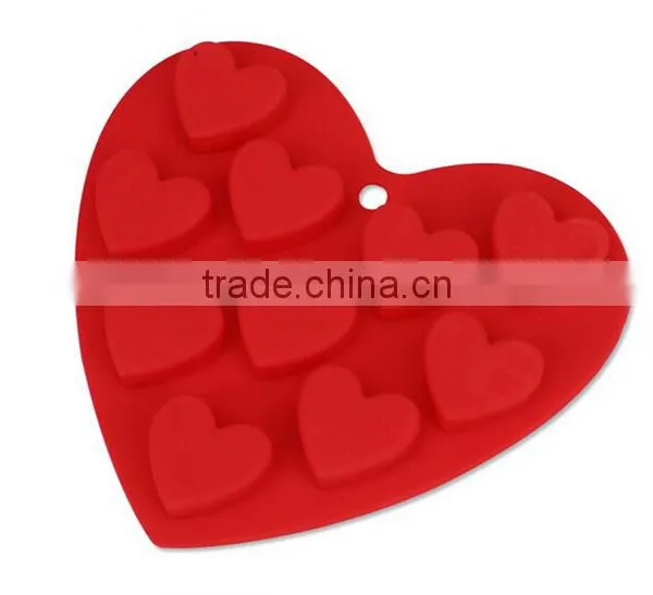 10-Capacity Heart Shape Silicone Cake Mold,Soap Cookie Chocolate Candy Cake Pan photo-5