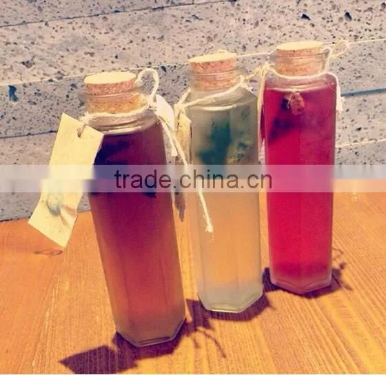 New Shape Juice Glass Bottle With Cork Lid Special Shape Glass Bottle Square Glass Bottle With Cork photo-5
