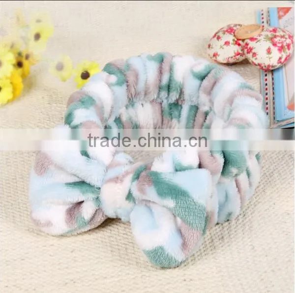 N183 New Products Headband Cute Bowknot Headband in Coral Velvet photo-3