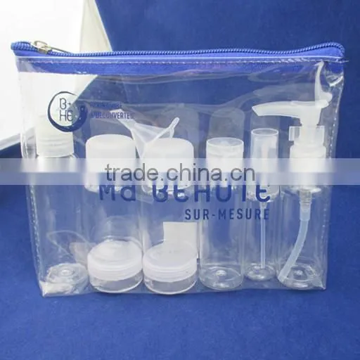 9pcs Cheap Travel Bottle Set Transparent Plastic Travel Bottle Set Travel Bottle Kit photo-3