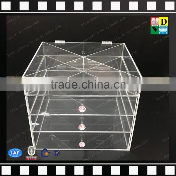2016 Purple Diamond Handle Clear Desktop Acrylic Cosmetics Makeup Organizer photo-6
