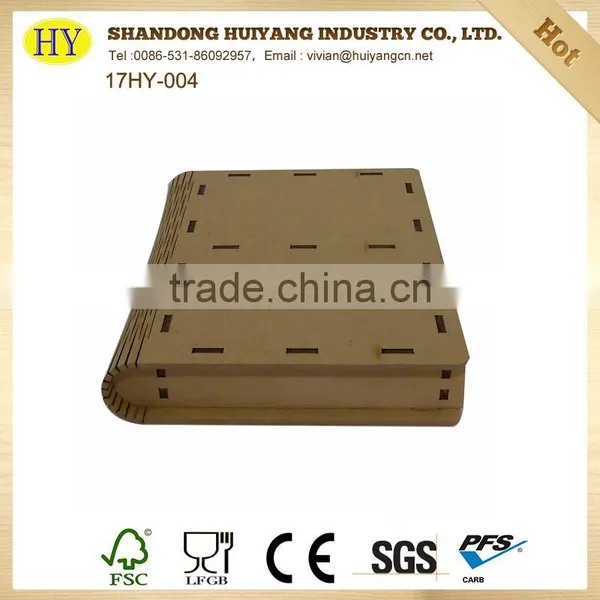 Unfinished Handmade Factory Book Shaped Wooden Packaging Box photo-5