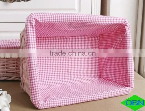 Colored Cosmetic Wicker Rectangle Gift Basket photo-5