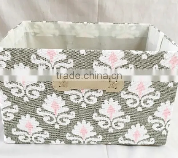 Household Decorative Foldable Paper Cloth Basket With Handle photo-2
