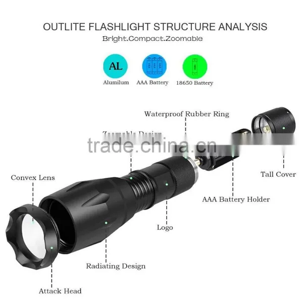 High Quality 5 Mode High Power Flashlight Tactical Led Flashlight Handle Flashlight photo-2