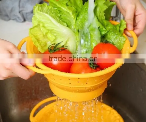 Multifunctional Silicon Basket Colander, Kitchen Filter Strainers Tool photo-3