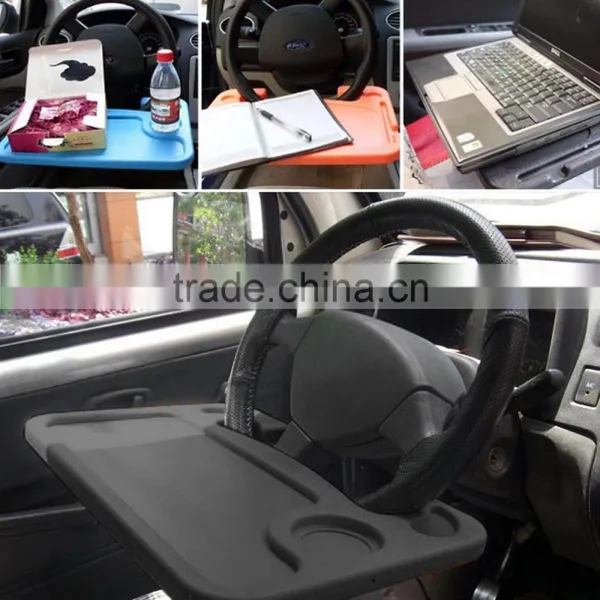 Car Auto Laptop Tablet PC For IPad Mount Stand Holder Desk Table Drink Food Cup Tray Multifunction Gray Free Shipping Wholesale