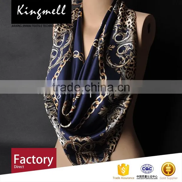 Custom Chinese Supplier' Digital Printing Silk Satin Lady Scarf Square Scarf photo-4