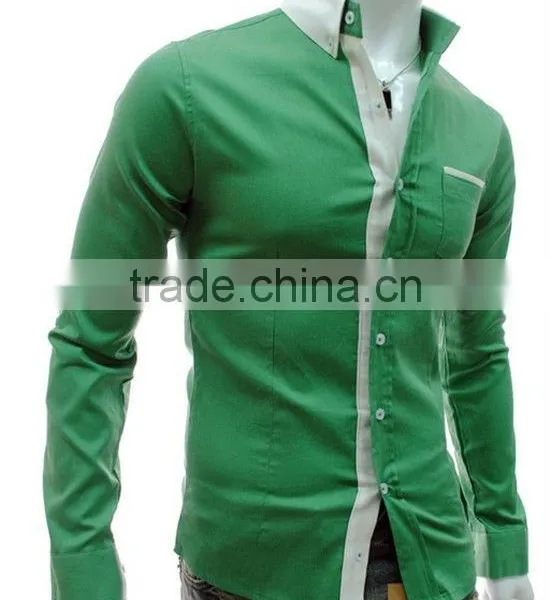 Fashion Candy Colors Luxury Collar Mens Fitted Formal Party Casual Dress Shirts photo-2