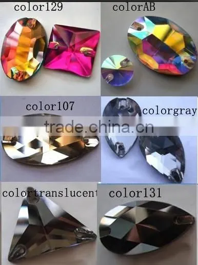 2015 Wholesale Flat Back Loose Stone, Glass Flat Abck Sew-on Stone photo-4