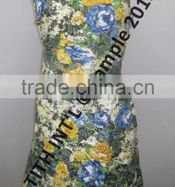 Round Neck Print Polyster Ladies Dress photo-4