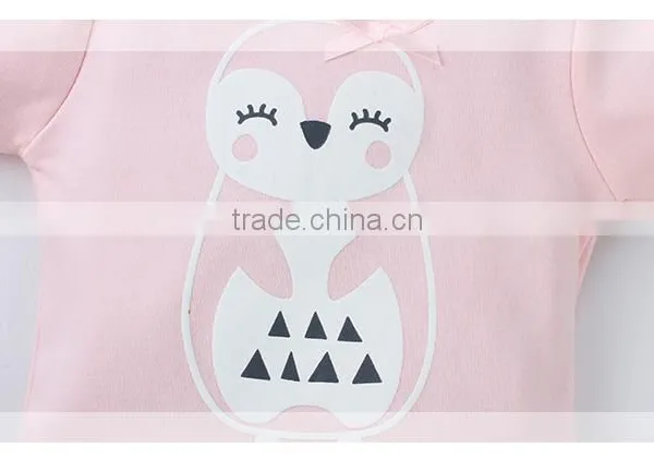 Puff Printing Cute Pink Crew Neck Baby Girls Long Sleeves T-shirt photo-6
