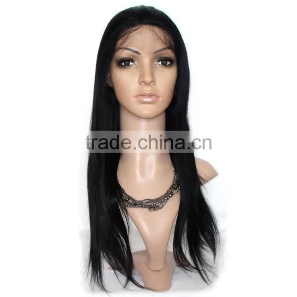 Natural Black Kinky Straight 100% Human Hair Full Lace Wig With Baby Hair photo-6