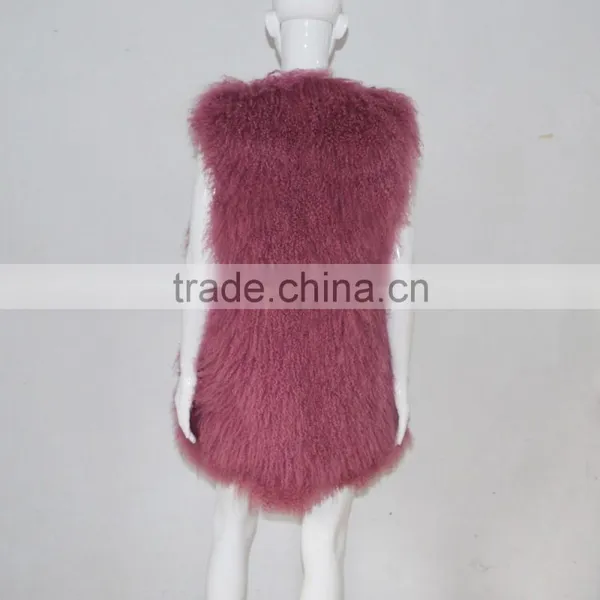 SJ036-02 2017 New Fashion Long Real Fur Vest for Girl or Women photo-5