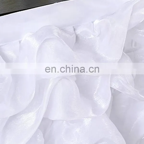 Fancy Wedding Banquet Organza Ruffled Table Skirt photo-4