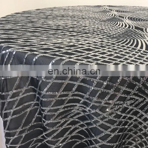 TC229A 80x80 Square Polyester Sequin Tablecloth Factory photo-3