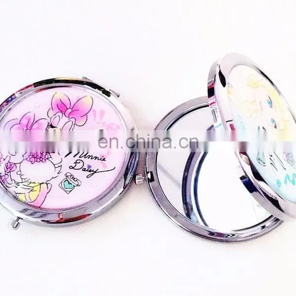 65mm Personalised Handwork Metal Folding Cosmetic Pocket Mirror for Promotional, Decoration Gift photo-3
