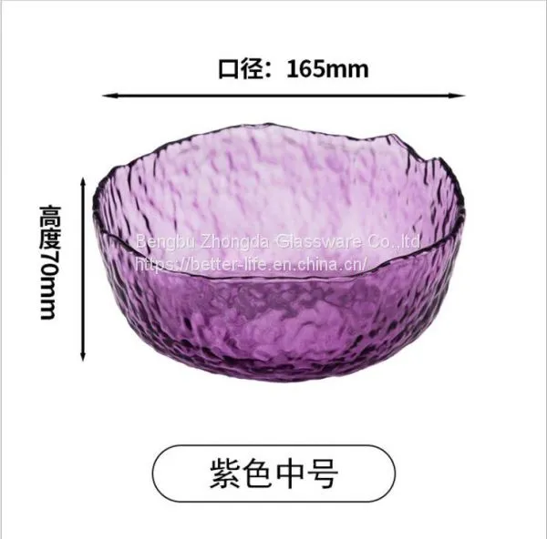Japanese Hammer Pattern Glass Bowl for Home photo-3