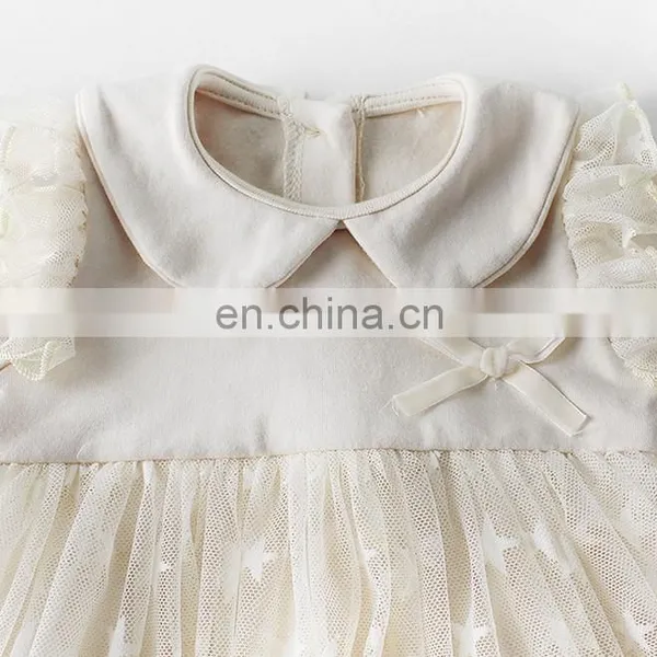 Long Sleeve Baby Girls Rompers Cotton Mesh One Piece Jumpsuit photo-2