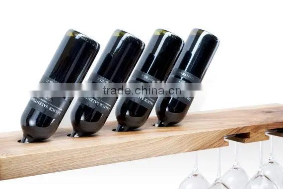 Custom Made Solid Wooden Wine Holder With Wine Glasses photo-2