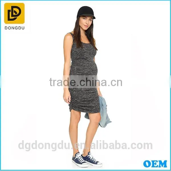 High Quality Marble Pattern Pregnant Women Wear Maternity Casual Dress photo-3