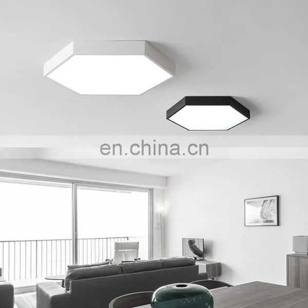 Modern Creative Geometric Wrought Iron Remote Control Ceiling Lamps photo-6