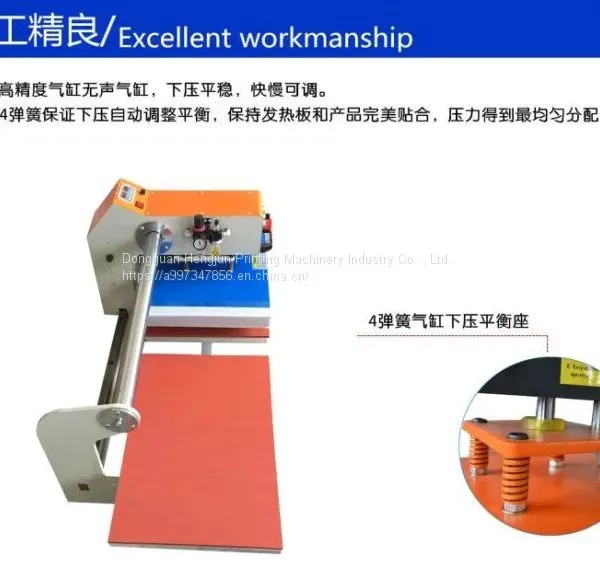 Double Position Pneumatic Hot Stamping Machine Hengjun Clothing Flat Printing Machine Pneumatic Pressing Machine Small Ironing Drill photo-2
