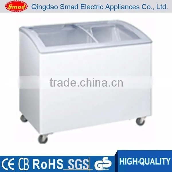 Curved Glass Sliding Door Ice Cream Display Commercial Chest Freezer Supplier's Choice photo-5