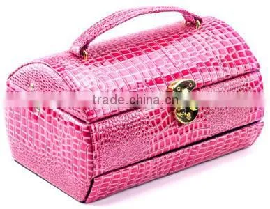 Pink Two-layer Lint Jewelry Box With Drawers,jewelry Box Making Supplies photo-2