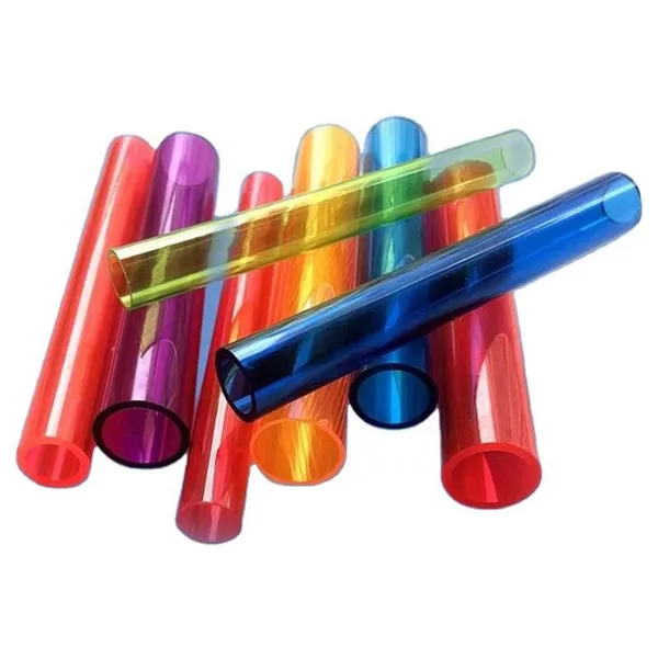 Transparent Round Clear Acrylic PVC Pipe Tube Customized Color Material photo-2