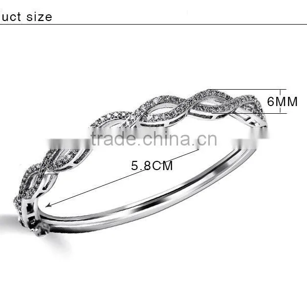 Factory Price Banquet Jewelry for Women Elegant Design Classic Setting CZ Bangle photo-6