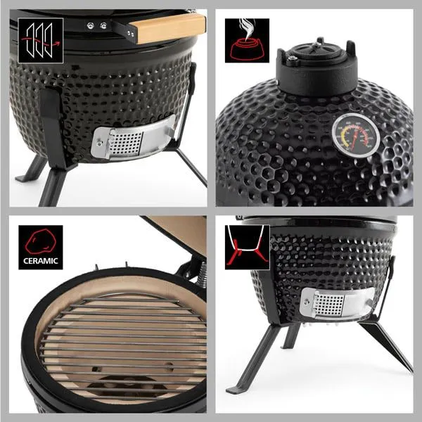 RG Kamado BBQ Grill 13 Inch Mini Compact Ceramic Barbecue Smoker For OEM ODM photo-3
