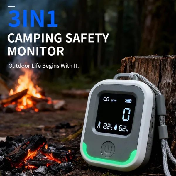 3-in-1 Carbon Monoxide Detector/CO Portable Outdoor Camping RV Temperature and Humidity Alarm(wechat:13510231336)