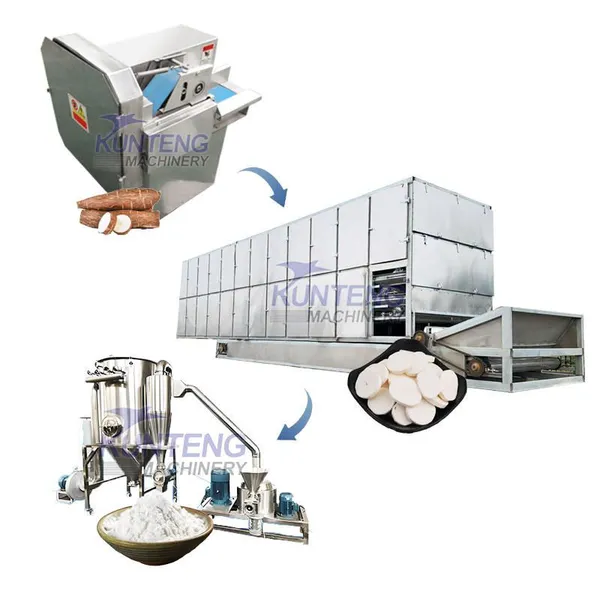 Cassava Flour Food Processing Equipment Cassava Cleaning Slicing Drying and Grinding Production Line
