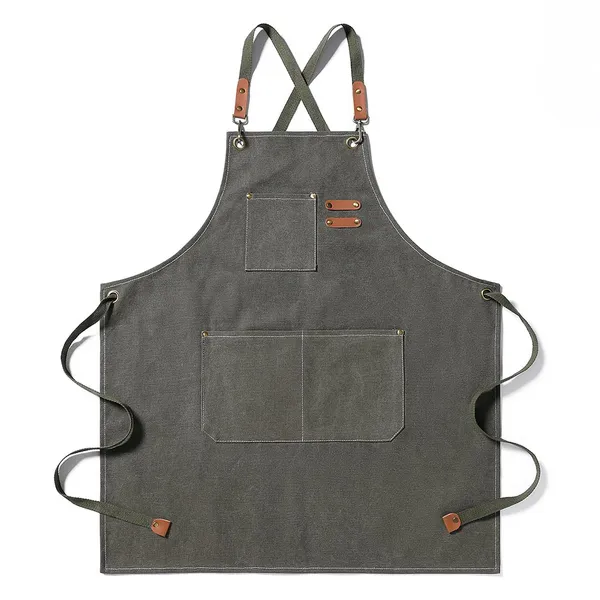 Custom Cooking Baking Tool Pocket Kitchen Chef Canvas Apron With Custom Logo photo-4