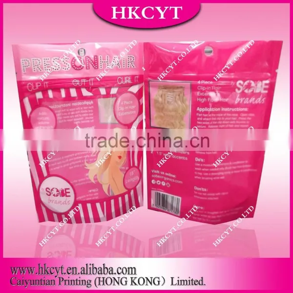 Custom Printed Hair Packaging Bags
