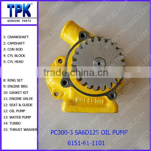 PC300-3 SA6D125 OIL PUMP 6151-61-1101 photo-2