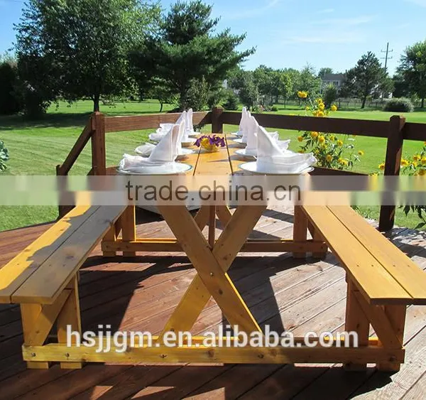Outdoor Wooden Garden Treasures Patio Table photo-3