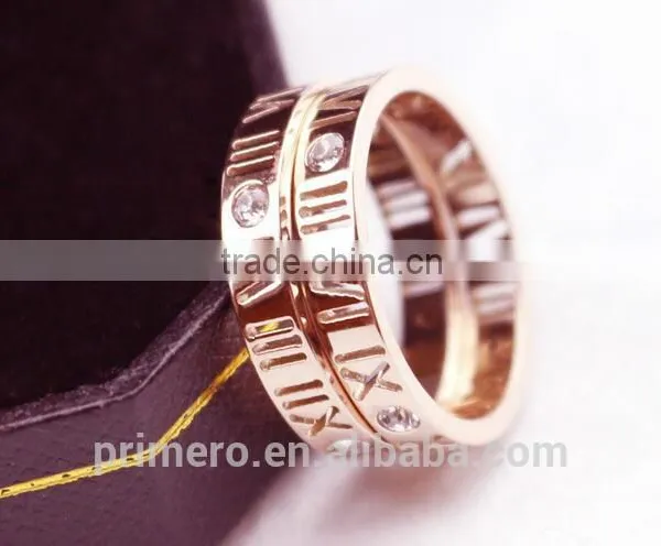 2016 New Pattern Roman Number Finger Rings Stainless Steel Fashion Jewelry Brand Rose Gold For Women photo-5