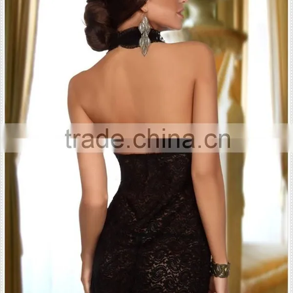 Wholesale Latest Design Lace See-through Sexy Lingerie Dress With Hole Cutting Supplier's Choice photo-2