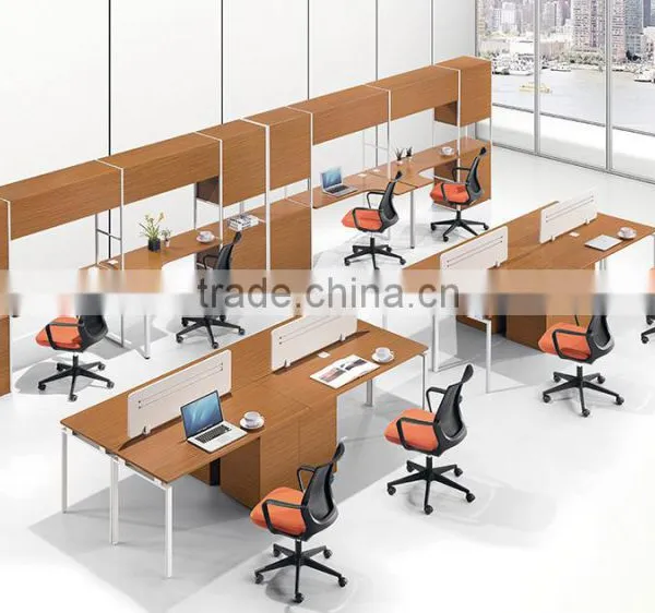 (MFC)PT-10 Modern Design Office Workstation for 2 Persons Metal Frame MDF Office Workstation photo-3