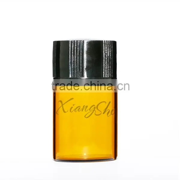 10ml 20ml Amber Round Vial Bottle With Inner and Black Cap photo-2
