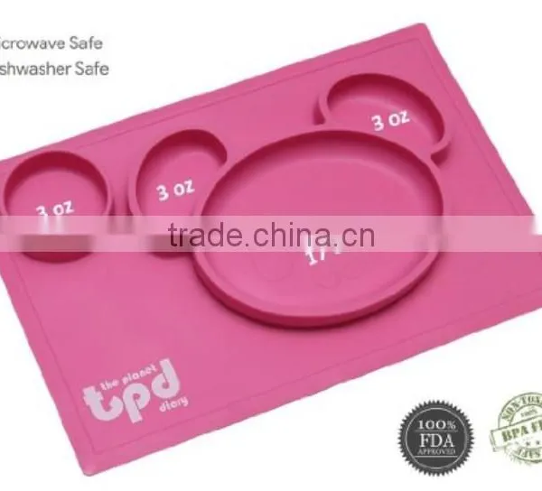 BPA Free Wholesale Non-slip Silicone Baby Hot Food Table Mat photo-6