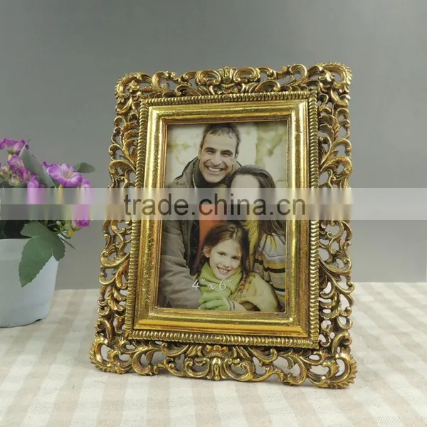 Gold Color Photo Frame Flower Design Frames photo-2