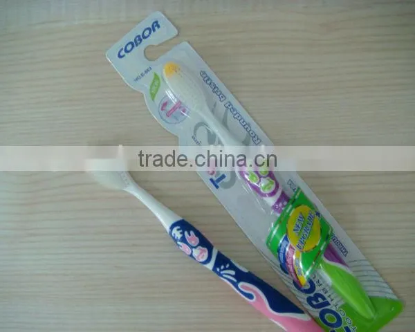 Chinese Style Plastic Thin Long Handle Toothbrush